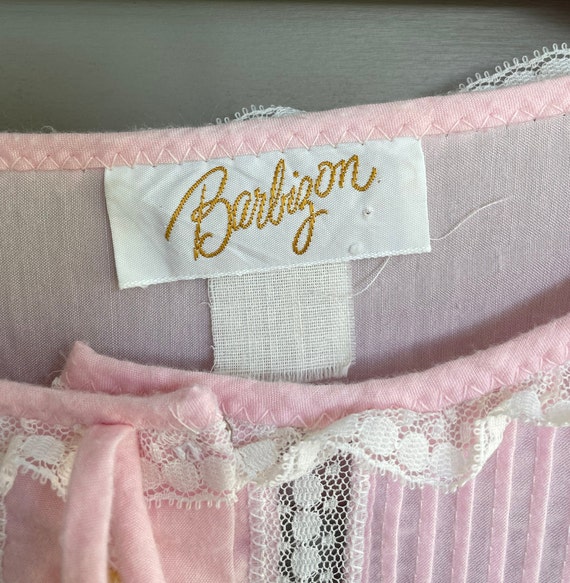 Lovely Barbizon Soft Pink Embroidery and Lace Lon… - image 5