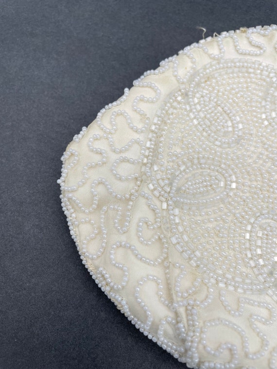 Dormar White Beaded Evening Clutch/Made by Hand, … - image 3