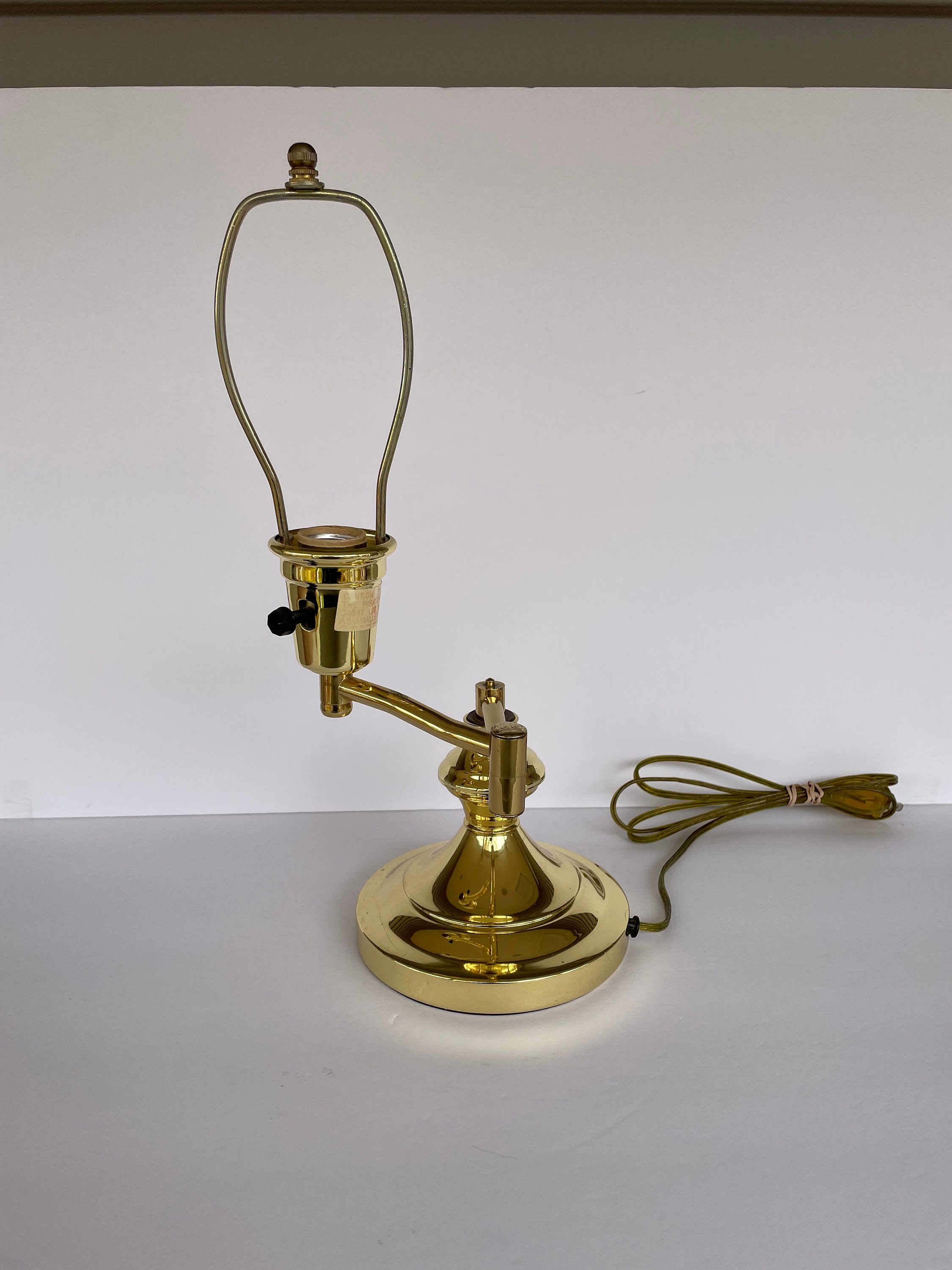 Vintage Underwriters Laboratories Portable Lamp Light Articulating Arm  White