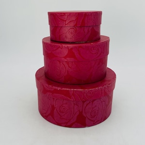 Kartonnen nestdozen omhuld met rozenpapier, set van 3 inch