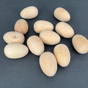 Vintage Solid Wood Dozen 2&quot; Eggs/Easter Eggs/Farmhouse Country Decor/Unfinished Wood Eggs
