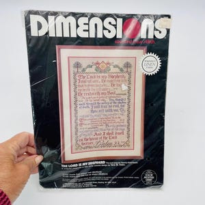 Vintage Dimensions &quot;The Lord is My Shepherd&quot; Counted Cross Stitch Sampler Kit - Imported Linen Fabric