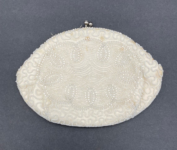 Dormar White Beaded Evening Clutch/Made by Hand, … - image 2