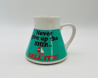 Vintage 1980s Retro No Spill untippable Mug For.. Ceramic Travel