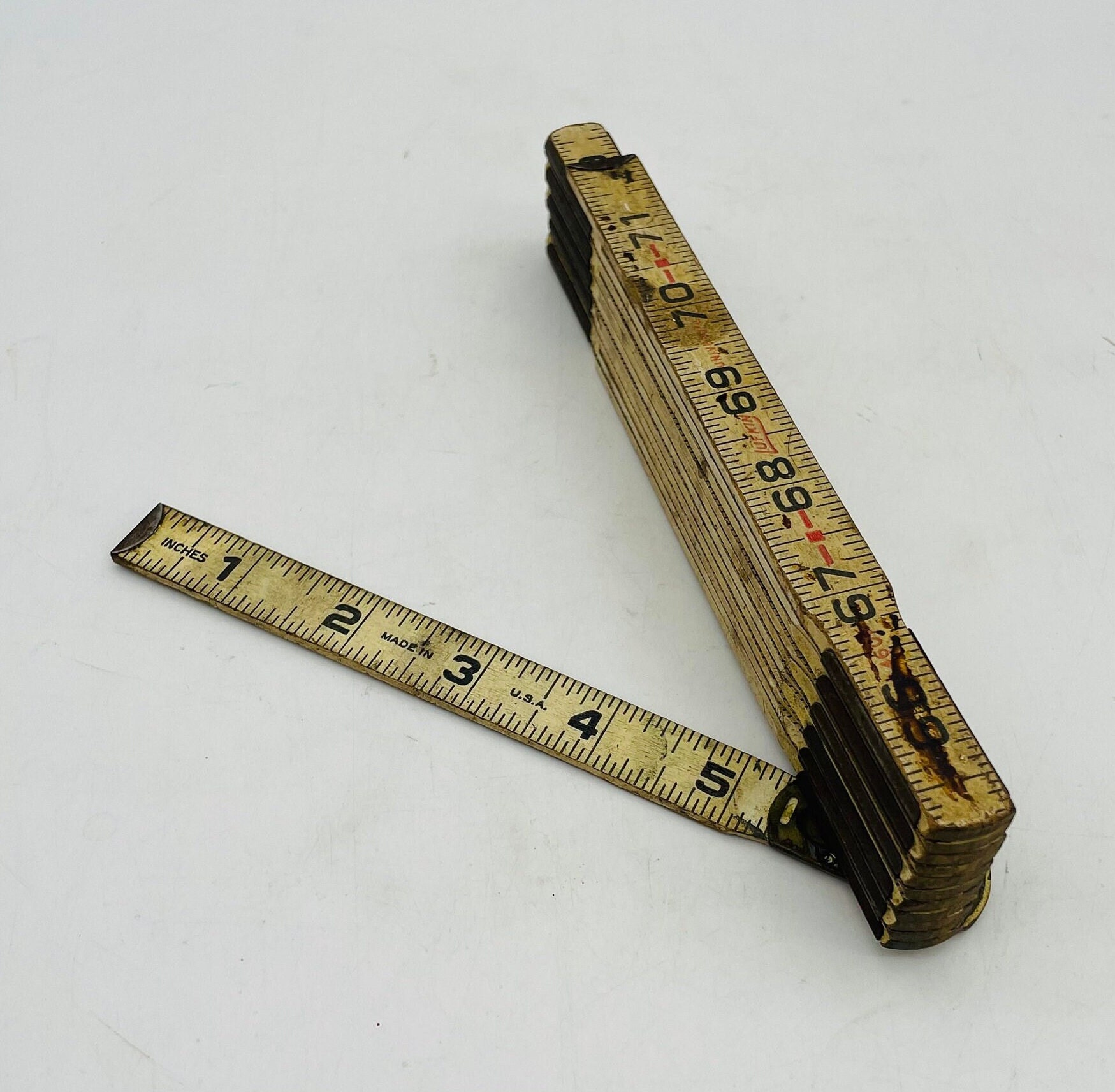 Vintage Folding Yard Stick Ruler, Wood and Metal Hinge, Made in USA  Industrial Tool, Antique Tool, Steam Punk, Stanley X226, Stanguard -   Israel