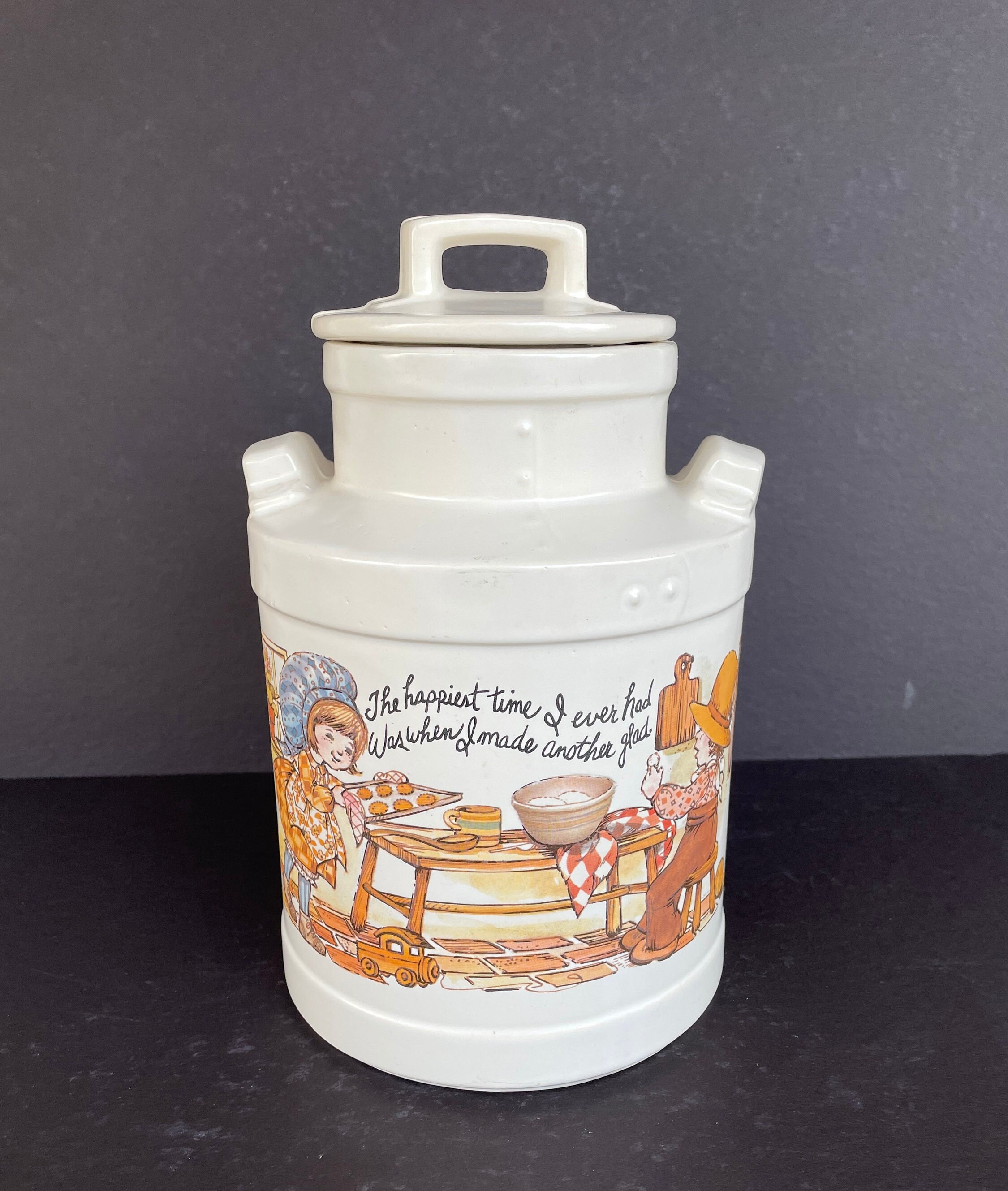 Mc Coy Holly Hobby Like Milk Can Cookie Jar #333/mid Century