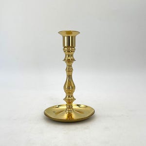Solid Brass 6.5&quot; Tall Candlestick Holder/Vintage Shiny Brass Candlestick