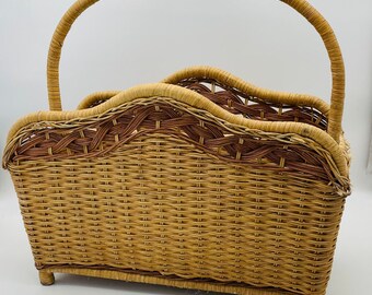 Panier De Rangement En Osier Plastique - 38x26x15 Cm, Pour Magazines, Jouets, Décoration