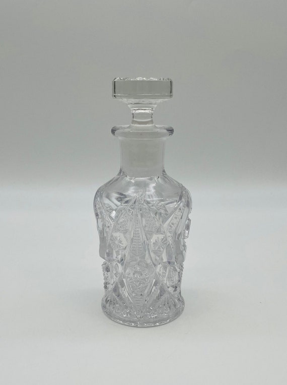 Beautiful Textured Glass Cologne Bottle with Glass