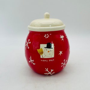 Hallmark &quot;Merry Days&quot; Snowman & Snowflake Cookie/Candy Jar