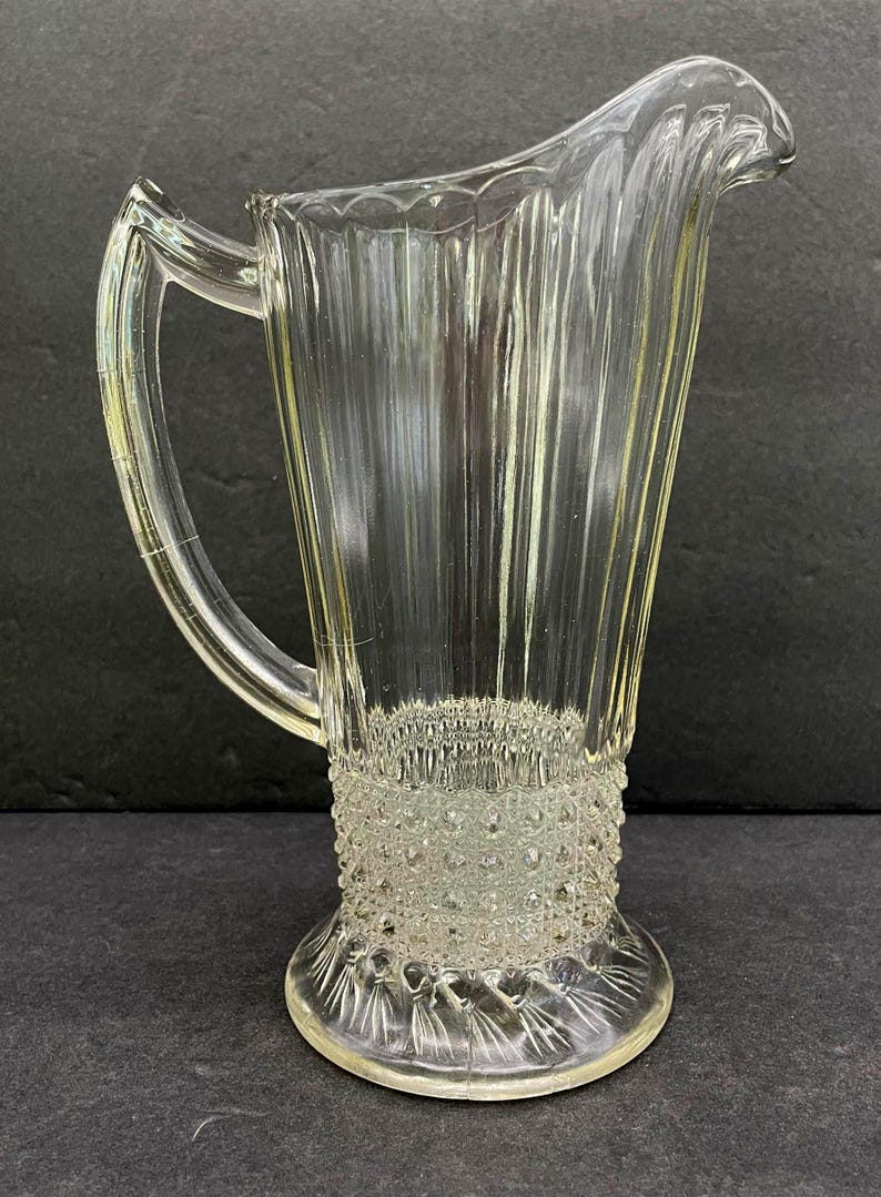 Antique Imperial Glass Flute and Cane Cut Glass Pitcher - Etsy