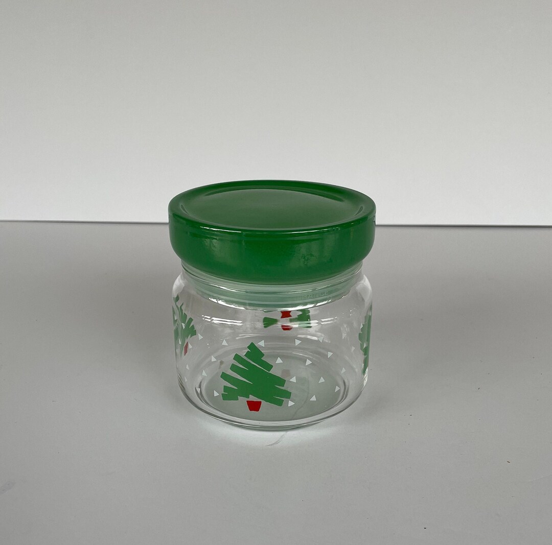 Luminarc Christmas Tree Glass Jar With Seal Lid/vintage Glass Holiday