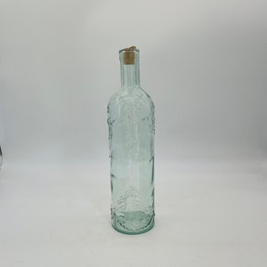 Midcentury Green Tinted Glass Decorative Bottle/Vintage Wine Carafe