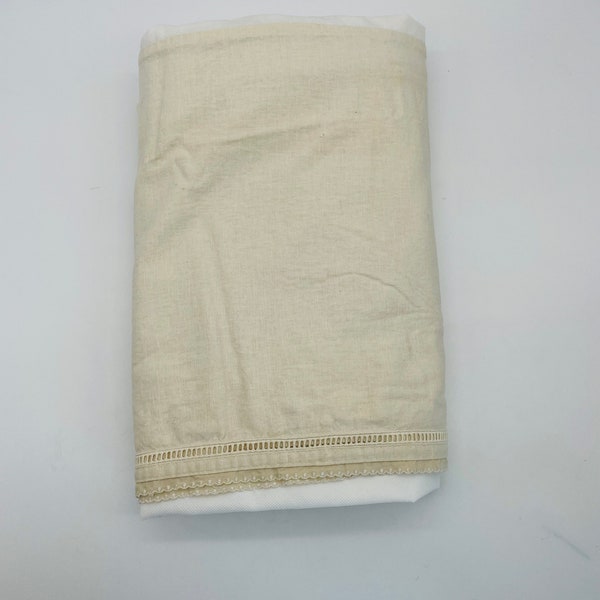 Liz Claiborne Linen/Rayon Full Size Bedskirt/Vintage Bed Linens