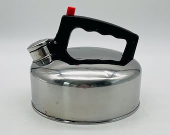 Vintage Stainless Steel Whistling Tea Kettle