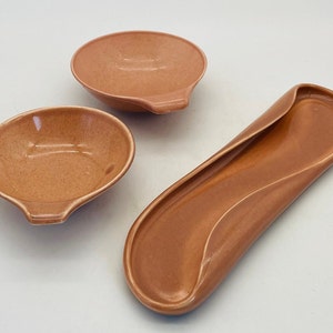 Russell Wright Steubenville Pottery MCM Coral Celery Dish and Bowls (Sold Individually)