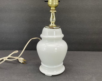 White Glass/Milk Glass Ginger Jar 11" Accent/Table Lamp