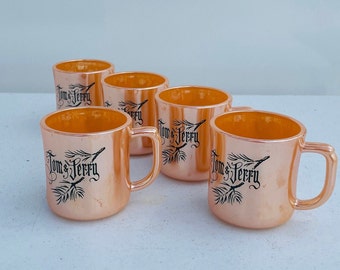 Tom & Jerry Fire King Peach Lustre Mug Set of 5