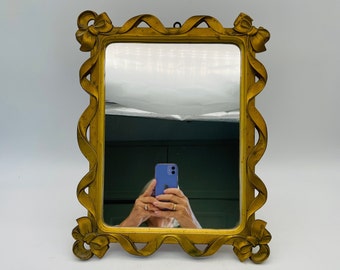 Syroco Gold Ribbon & Bows Easel/Wall Mirror 15.25" x 12"