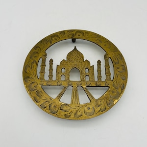 Solid Brass "Taj Mahal" Footed Trivet