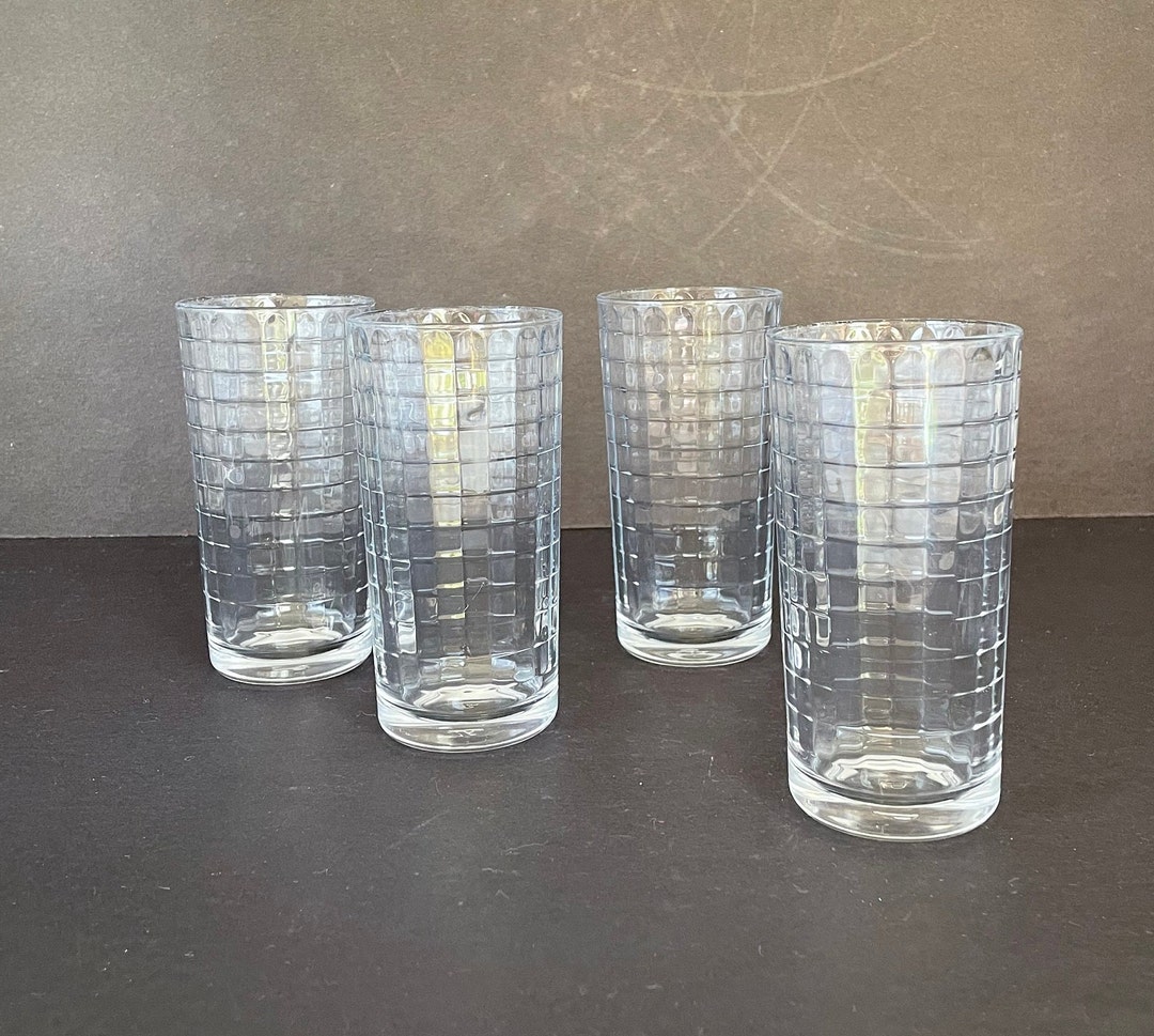 Pasabahce Turkish Glass Optic Check 8 Oz. Tumblers/water Etsy