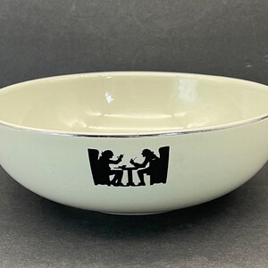 Vintage 1930&#39;s Hall&#39;s China Salad/Serving Bowl - Colonial Men Tavern Silhouette - Hall&#39;s Superior Quality Kitchenware Bowl/Collectible Bowl