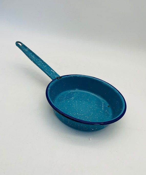 Aqua Blue Speckled Enamel 6.75 Fry/saute Pan/country, Farmhouse