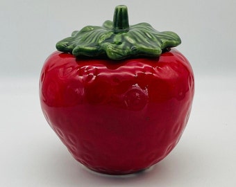 Barattolo/contenitore piccolo per fragole House of Webster - Barattolo per biscotti piccolo di metà secolo, prodotto negli Stati Uniti