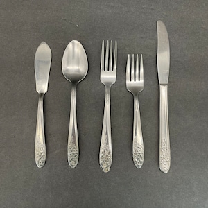 Vintage &quot;Maytime&quot; Stainless Steel Flatware/Floral Handled Flatware (Each piece sold individually)