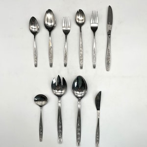 Ecko Eterna &quot;Rose Cotillion&quot; Stainless Flatware/Floral Rose Stainless Dinner Utensils (sold individually)
