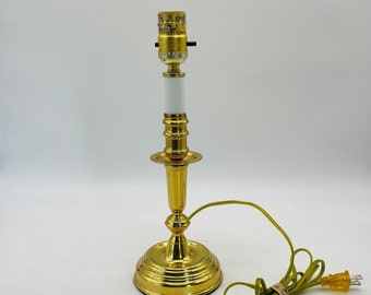 Lovely 13.5" Brass Candlestick Tabel Lamp