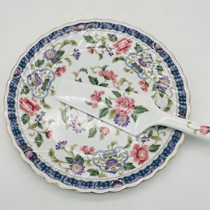 Centurion &quot;Nancy&quot; Porzellan Floral 10,5&quot; Kuchenplatte und Heber - Japan