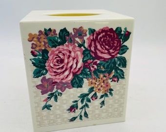 Martha Stewart Rose Floral "Carlyle" Plastic Tissue Box Cover