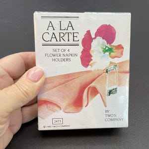 Acrylic A La Carte Set of 4 Flower Napkin Holders/Vintage Two's Company