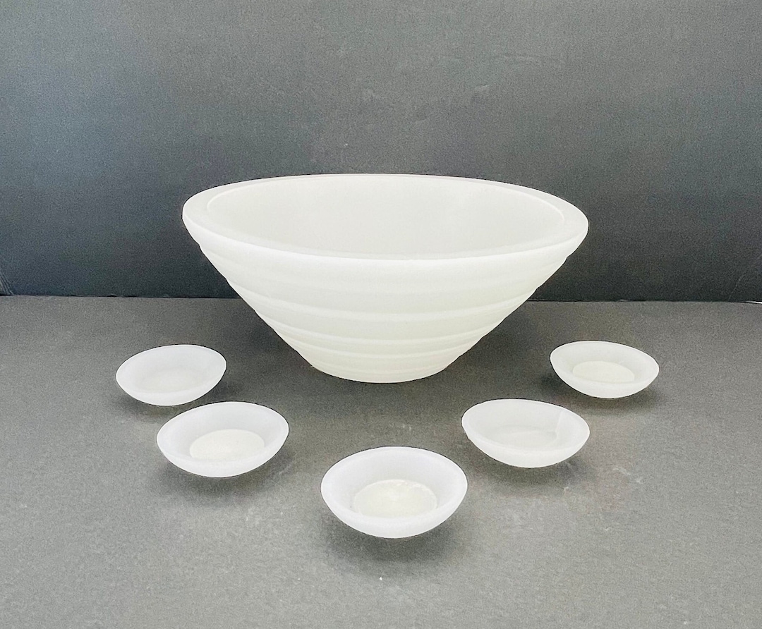 Vintage Partylite Floating Candle Bowl With 5 Discs/tea Light Holders