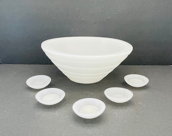 Vintage Partylite Floating Candle Bowl with 5 Discs/Tea Light Holders