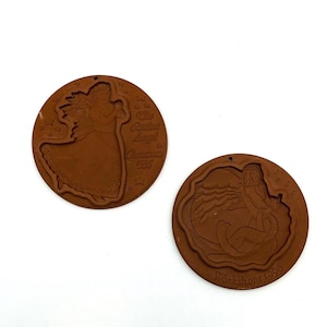 Clay Angel Cookie Molds, Set of 2/The Workshops by Gerald Henn/Vintage Cookie Press, Baker