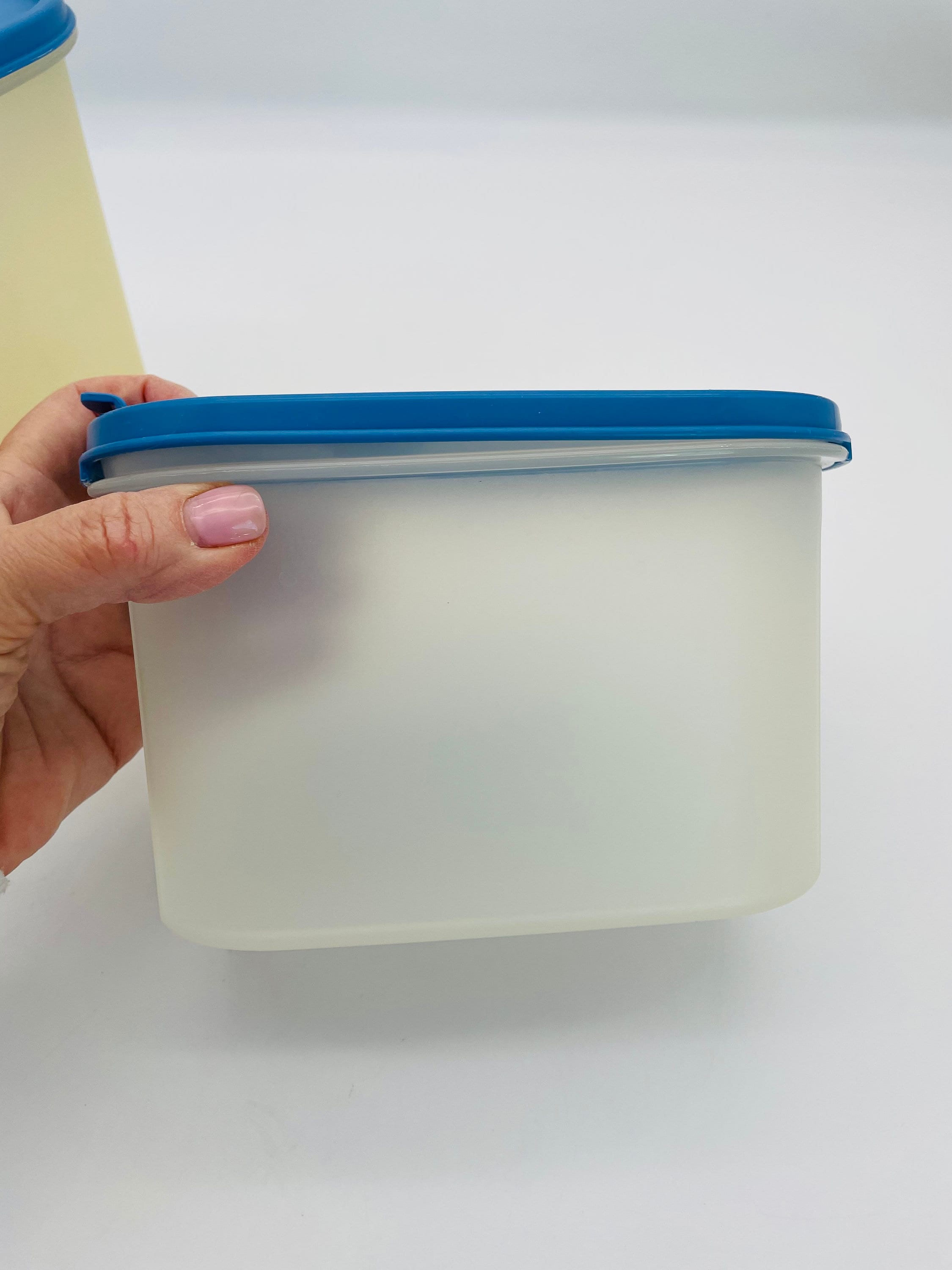 Tupperware Blue Lid 7.25 & 4.75 Cup Storage Container With Pour  Spout/vintage Plastic Storage 