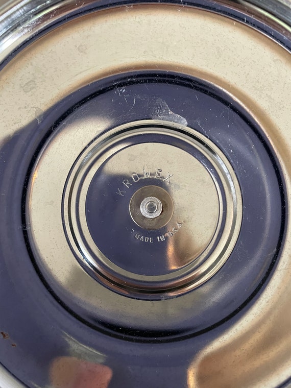 Kromex Lazy Susan Condiment/vegetable Dish With Dip Bowl/mid