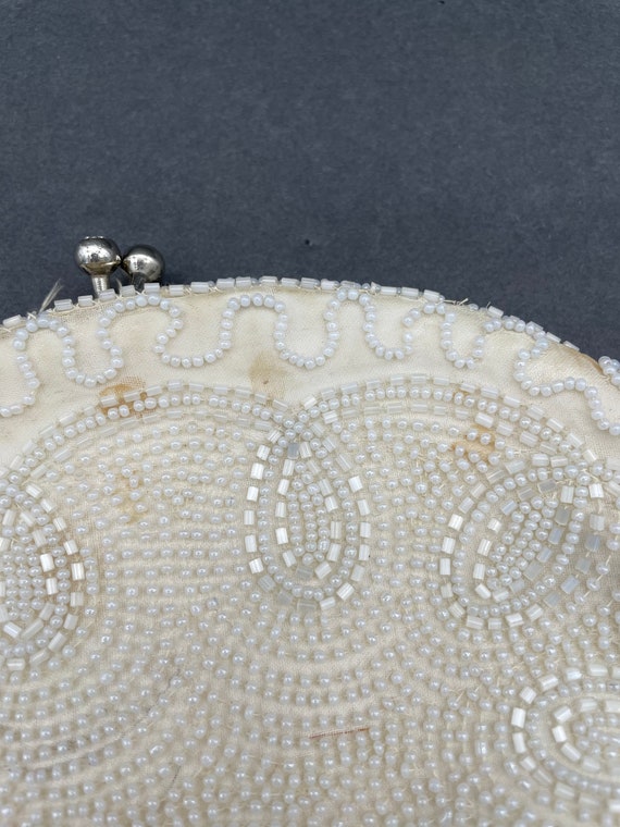 Dormar White Beaded Evening Clutch/Made by Hand, … - image 4