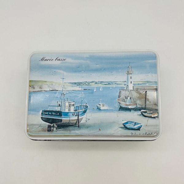 French Butter Biscuit Tin/Vintage Maree Basse/St. Michel, Chef