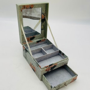 Tricoastal Design Papier Cover Karton Gespiegelt Schmuck / Andenken Box - Rose Blumenmuster