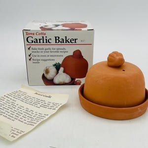 Corning Revere Terra Cotta Garlic Roaster/Vintage Terra Cotta
