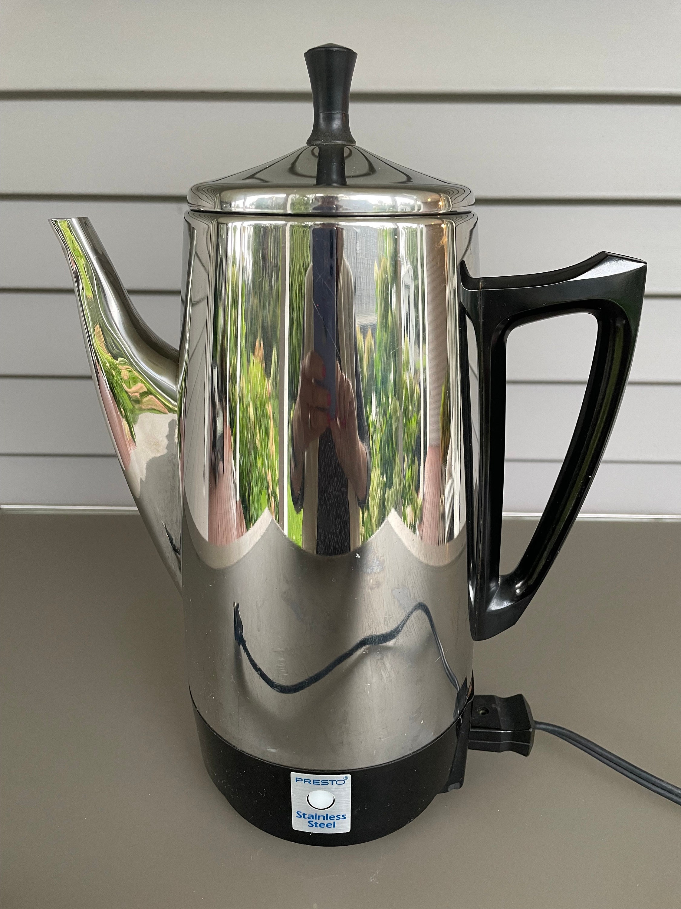 Presto Stainless Steel 12 Cup Percolator, Mid Century Electric