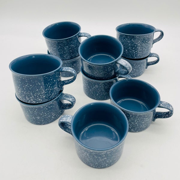 Mikasa Ultrastone Country Blue Speckle 8 oz. Coffee Mugs #CU501 (sold individually)