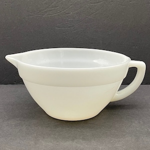Midcentury Fire King Oven Ware Milk Glass Handled Batter Bowl
