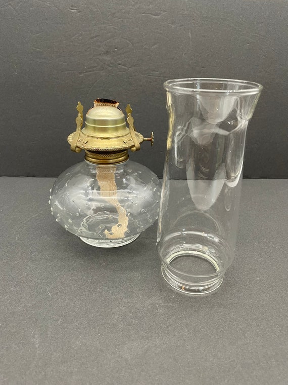 Vintage clear shop glass hobnail lamp