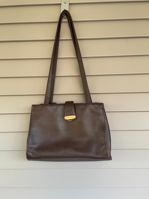 Vintage Laura Scott Brown Genuine Leather Handbag