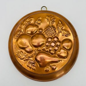 Vintage Copper Fruit Motif Mold/Vintage Wall Decor
