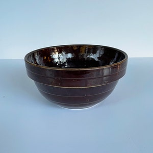 Brown Stoneware 9" Batter Bowl/Vintage Pottery Bowl